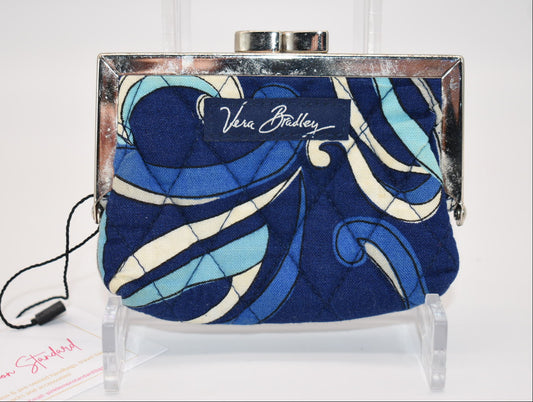 Vera Bradley Kisslock Coin Purse in "Mediterranean Blue" Pattern
