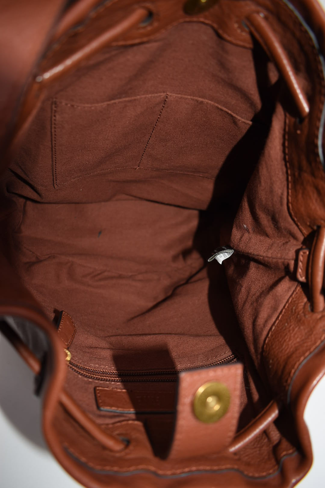 Frye Olivia Leather Bucket Bag in Cognac Brown