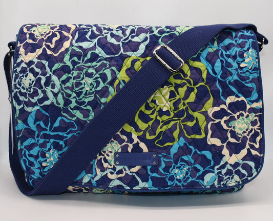 Vera Bradley Laptop Messenger Bag in "Katalina Blues" Pattern