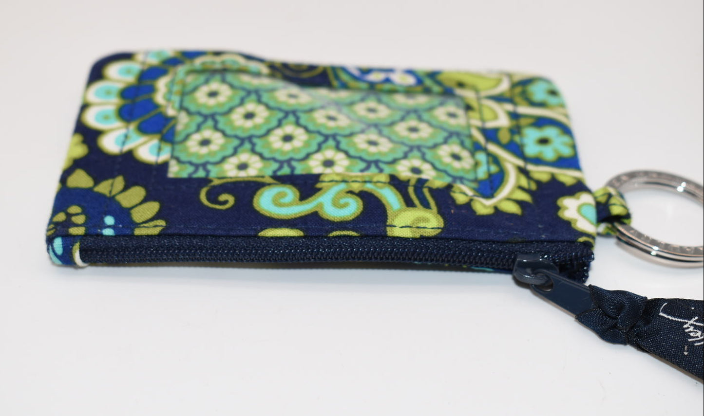 Vera Bradley Zip ID Case in "Rhythm & Blues" Pattern