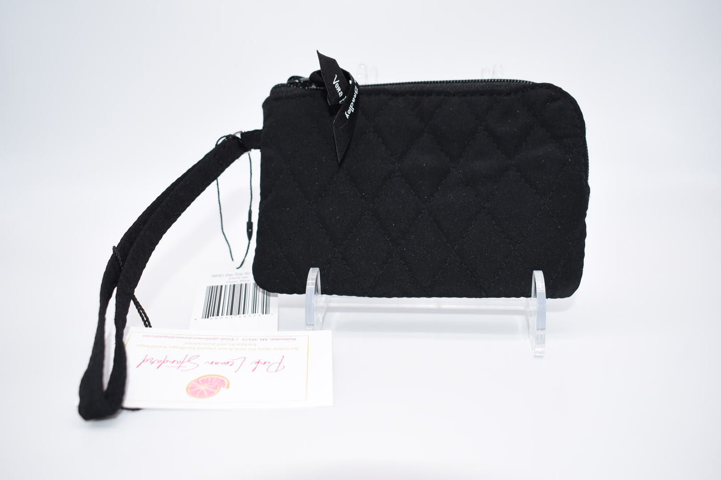 Vera Bradley Microfiber RFID Zip-Top ID Case in "Classic Black"