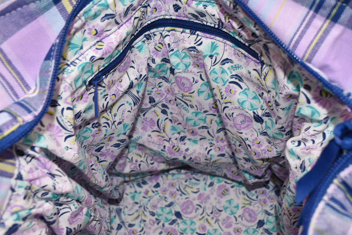 Vera Bradley Glenna Satchel Bag in "Amethyst Plaid" Pattern