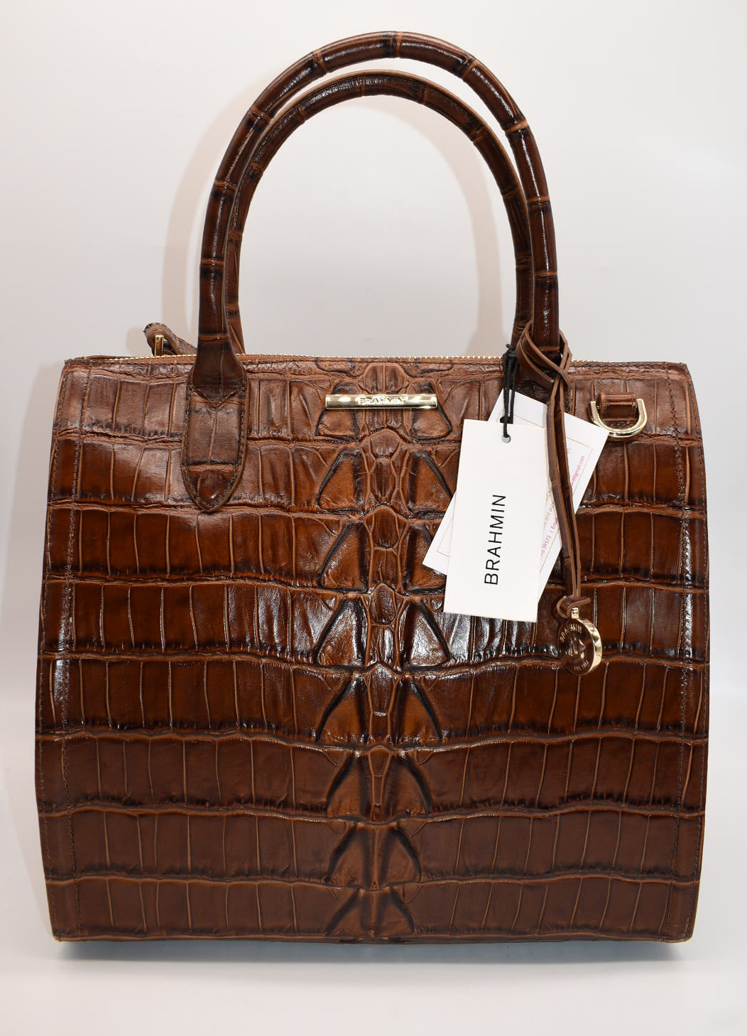 Brahmin Caroline Satchel Bag in Chestnut Marana