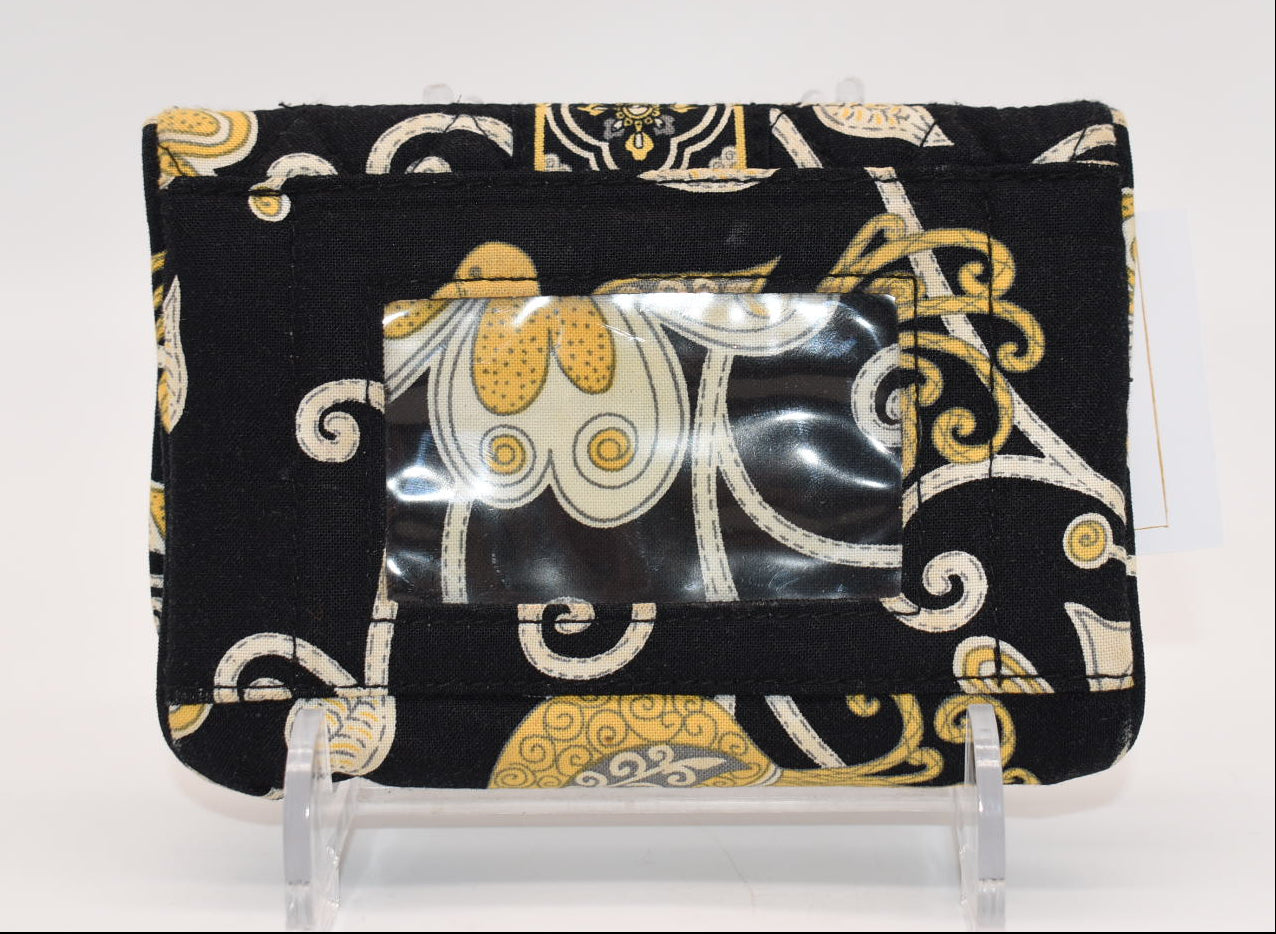 Vera Bradley "One for the Money" Bifold Wallet in Yellow Bird Pattern