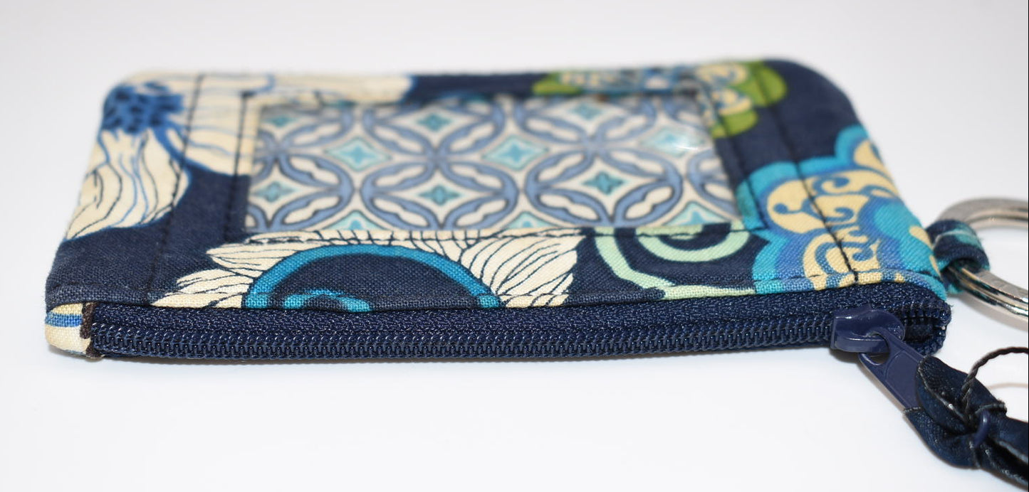 Vera Bradley Zip ID Case in "Mod Floral- Blue" Pattern