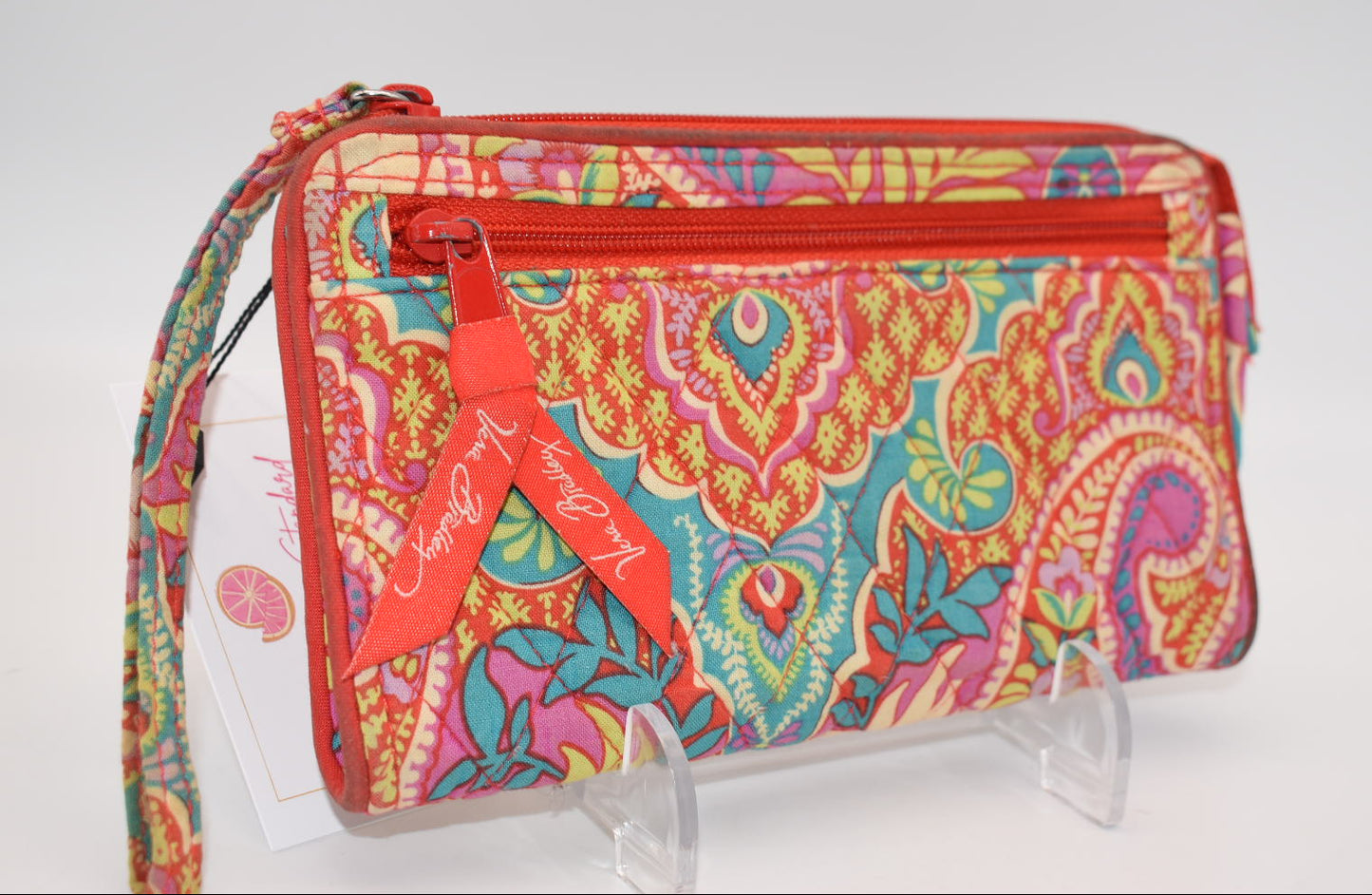 Vera Bradley Front Zip Wristlet in "Paisley in Paradise" Pattern