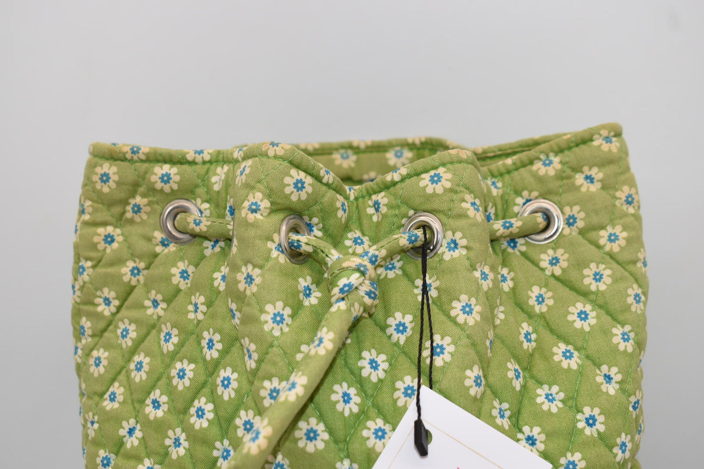 Vera Bradley Quilted Cotton Back Sack Bag in "Apple Green" Pattern