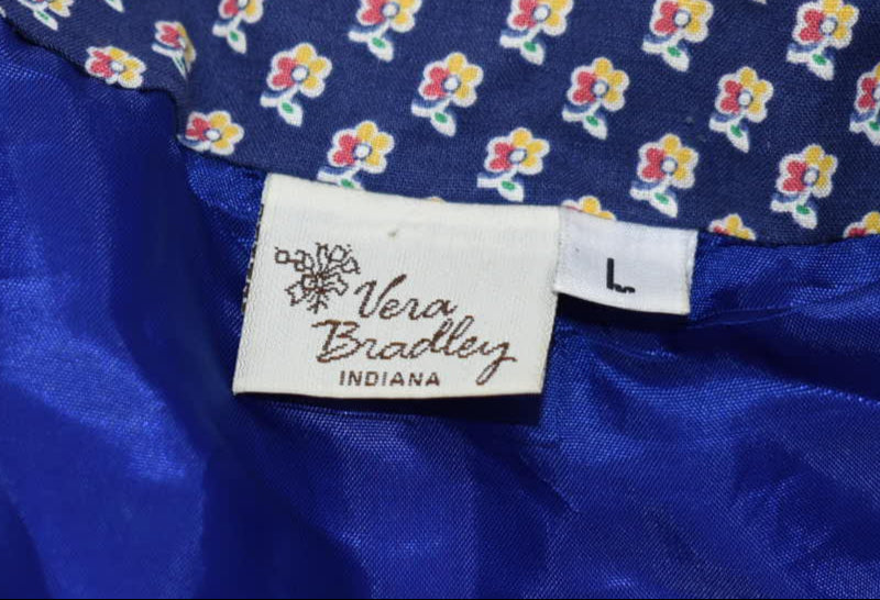 Vintage Vera Bradley Large Quilted Jacket in "Royal -1992" Pattern