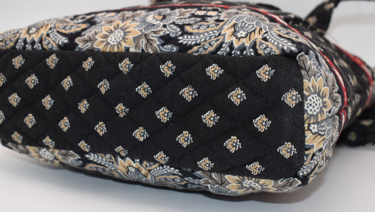 Vera Bradley Little Villager Tote Bag in "Classic Black" Pattern