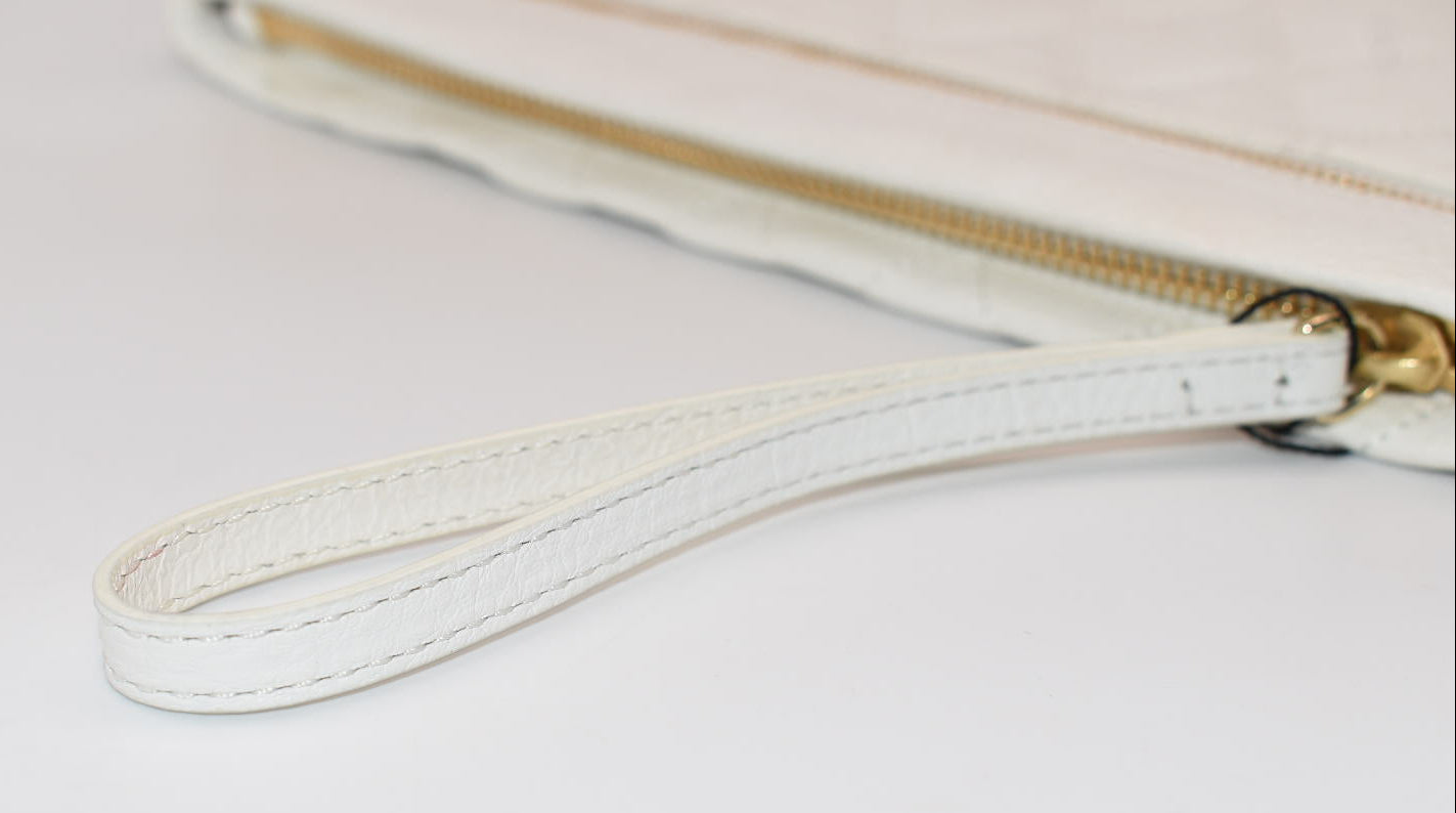 Vera Bradley Quilted Mia Leather Wristlet in White