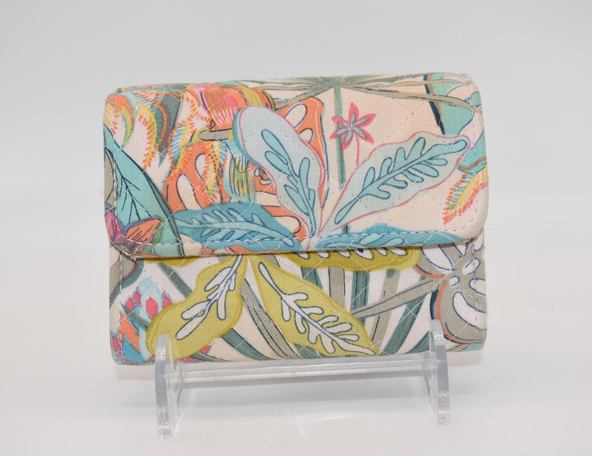 Vera Bradley RFID Riley Compact Wallet in "Rain Forest Canopy" Pattern