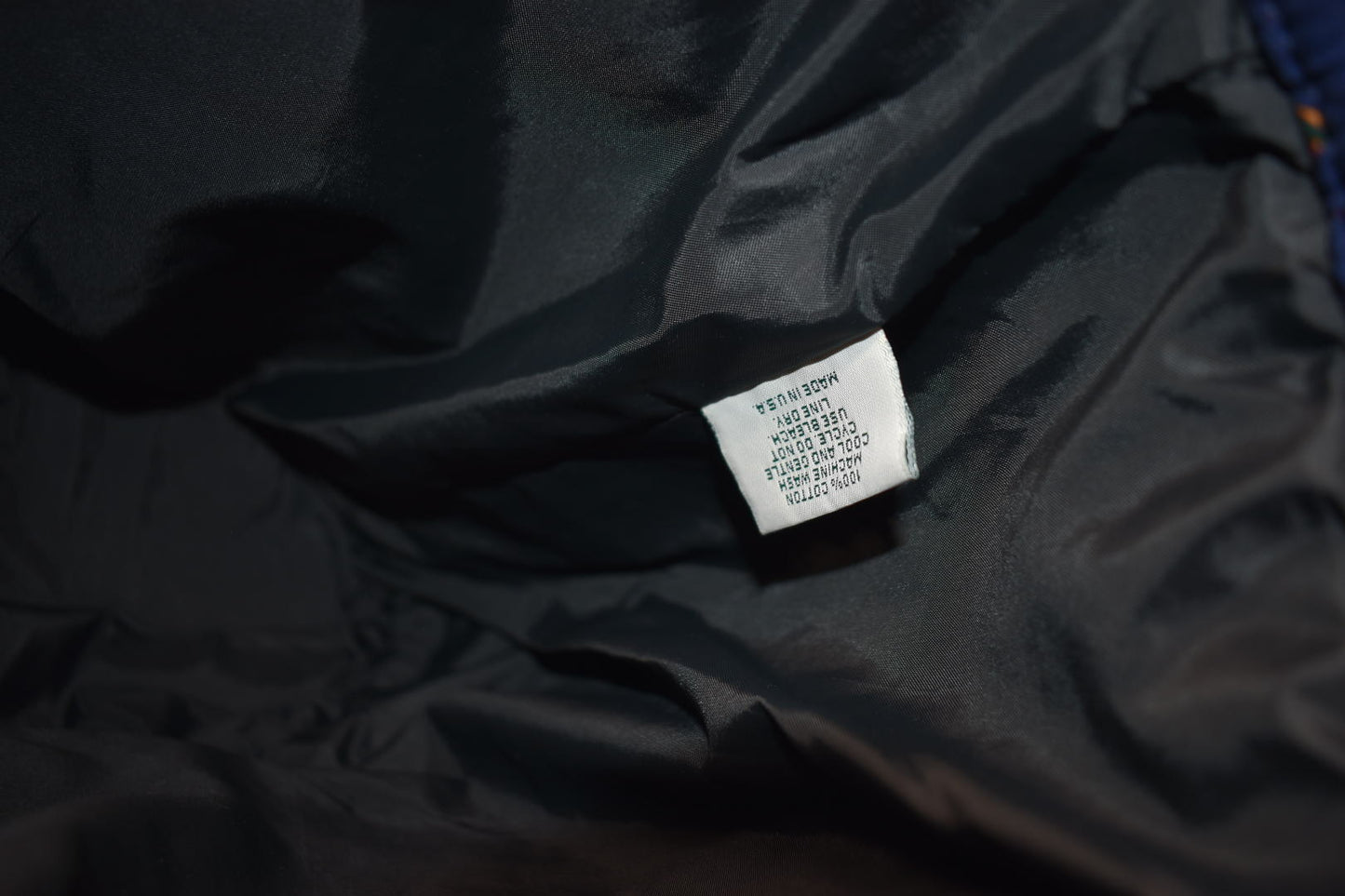 Vintage Vera Bradley Drawstring Sling Bag in "Golf Navy - 1995" Pattern