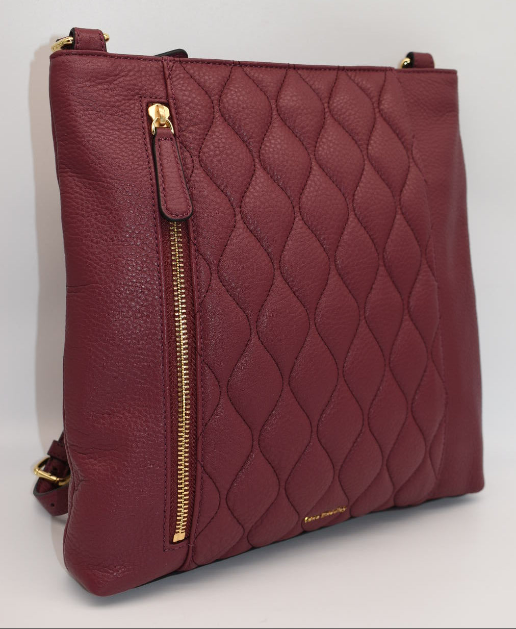 Vera Bradley Quilted Leather Molly Crossbody Bag in "Claret" Color