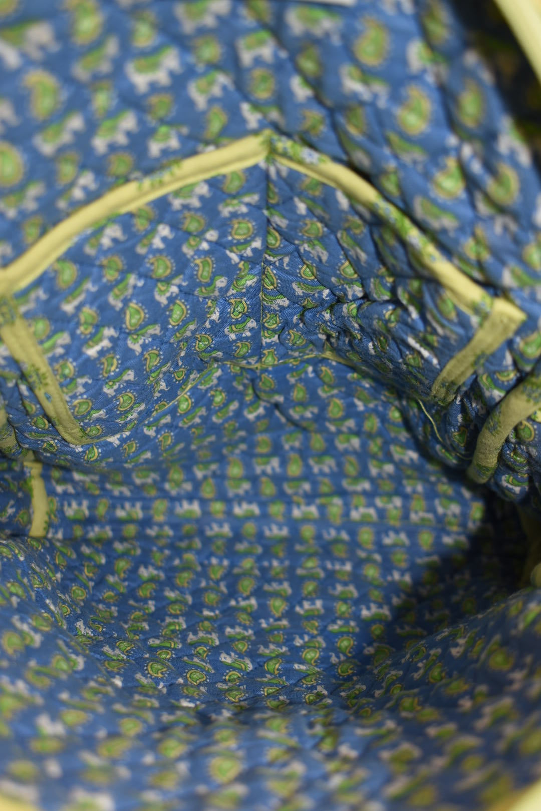 Vera Bradley Small Quilted Cotton Backpack in "Citrus Elephant" Pattern
