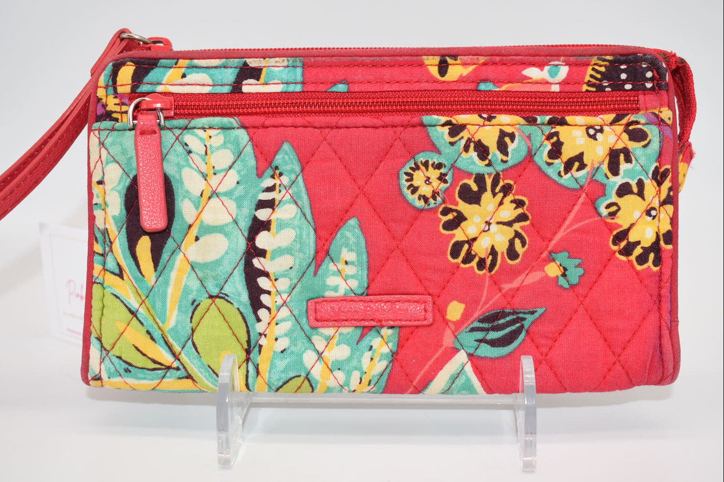 Vera Bradley RFID Front Zip Wristlet Wallet in "Rumba" Pattern