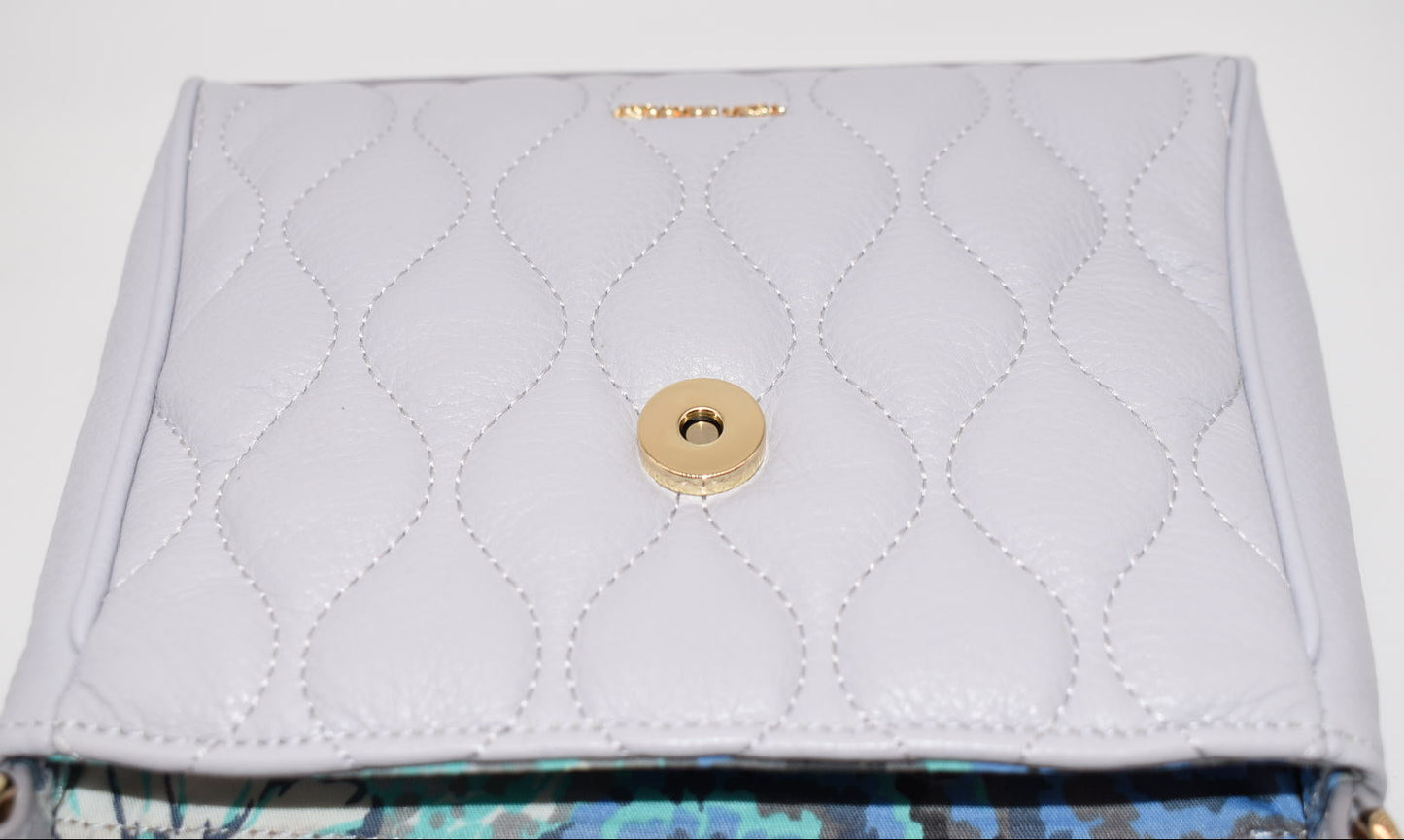 Vera Bradley Sarah Quilted Leather Crossbody Bag in Cloud Gray