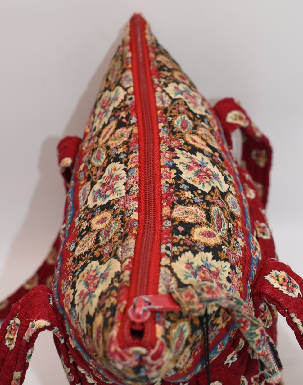 Vera Bradley Small Villager Tote Bag in "Red Leaf" Pattern