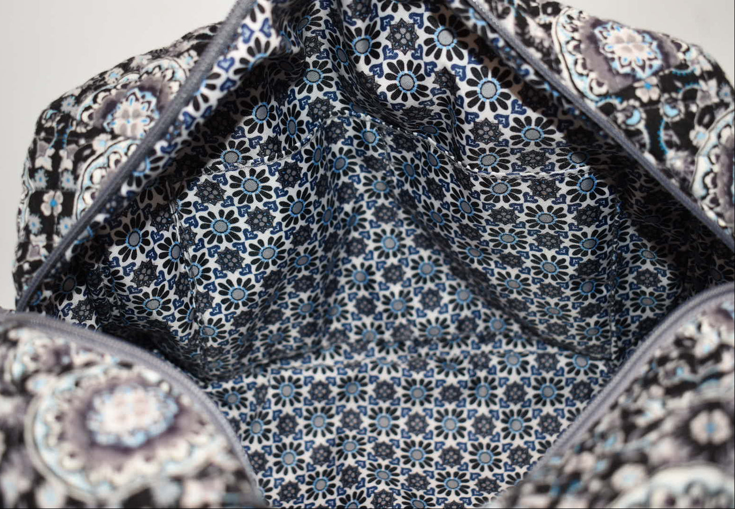 Vera Bradley Iconic 100 Handbag in "Charcoal Medallion" Pattern