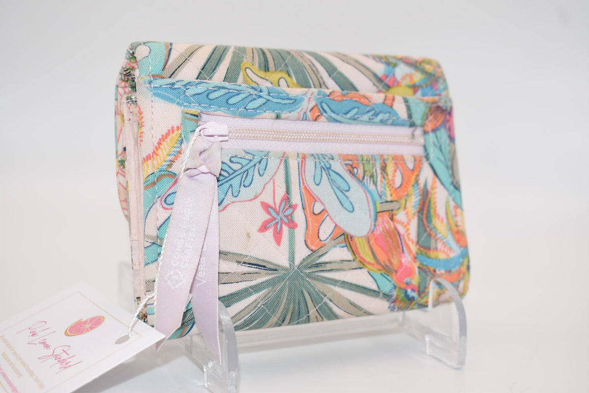 Vera Bradley RFID Riley Compact Wallet in "Rain Forest Canopy" Pattern