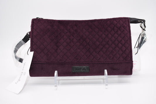 Vera Bradley Iconic RFID Slim Velvet Wristlet in Blackberry Wine