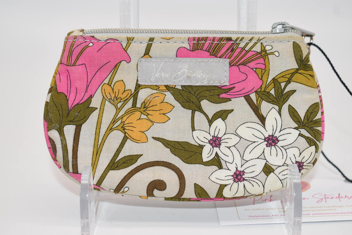 Vera Bradley Clip Zip ID Case in "Tea Garden" Pattern