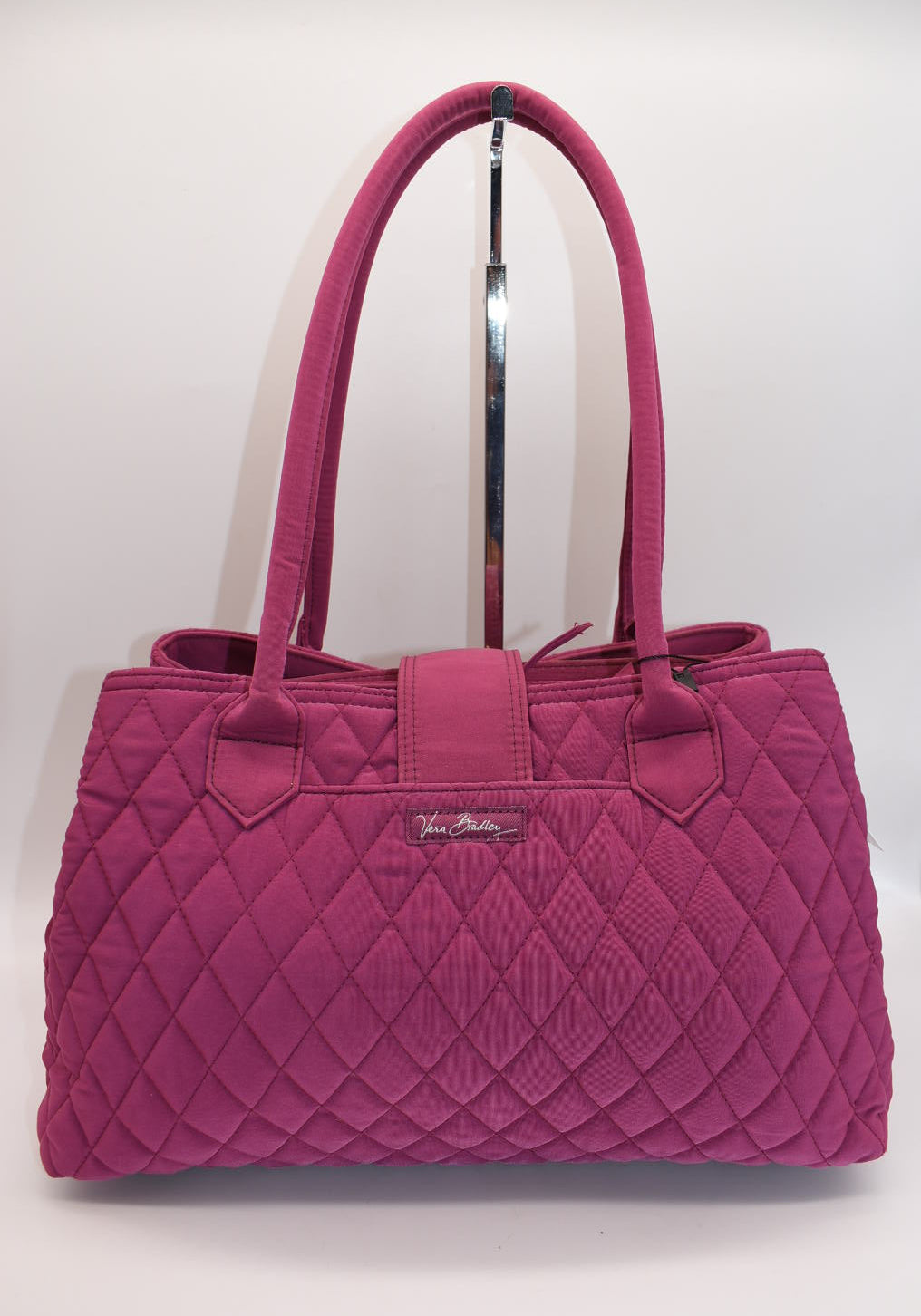 Vera Bradley Triple Compart Buckle Satchel Bag in Microfiber