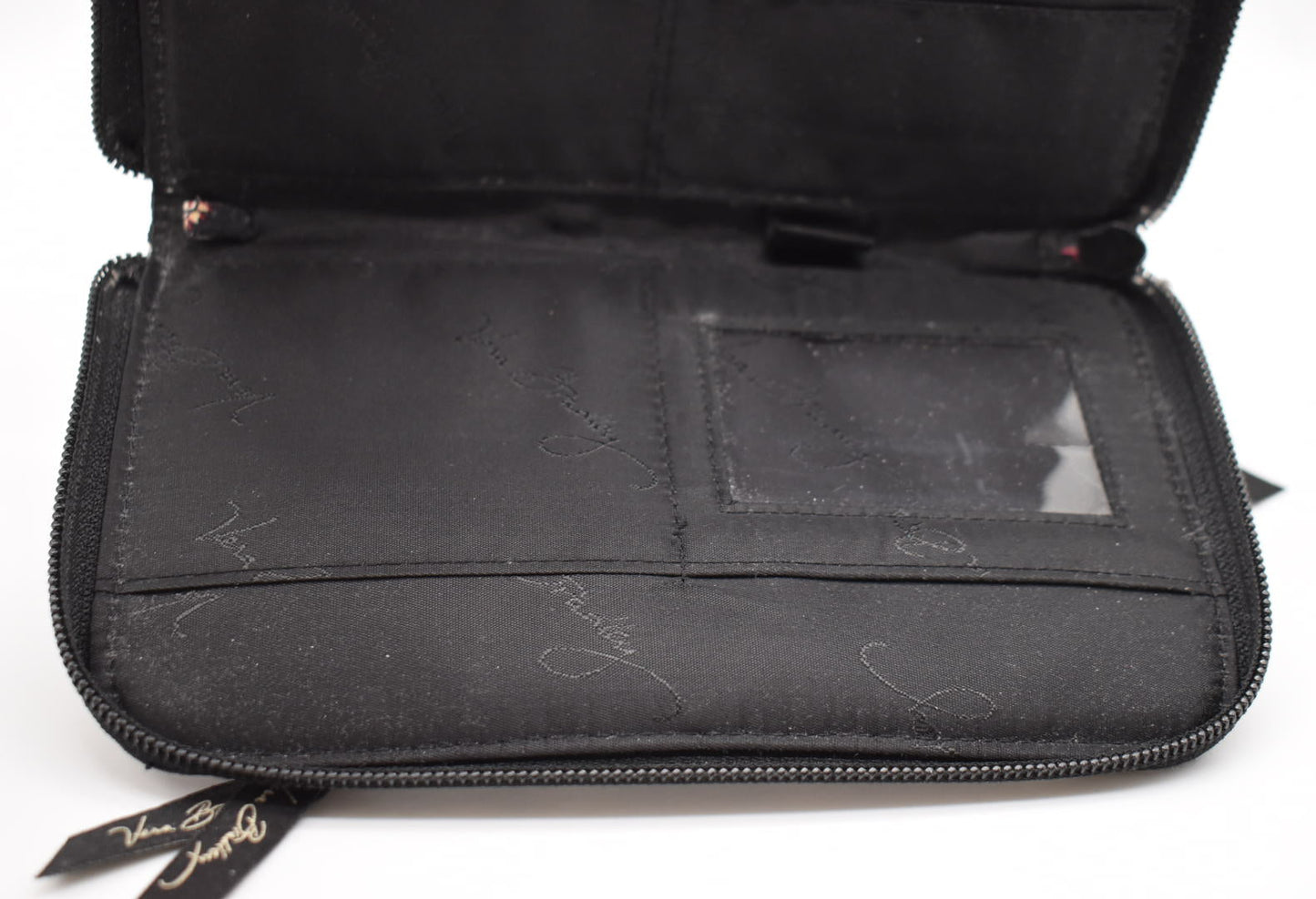 Vera Bradley Zip Around Wallet in "Classic Black " Pattern