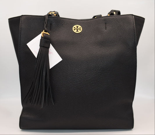 Tory Burch Brooke Tote Bag in Black Leather