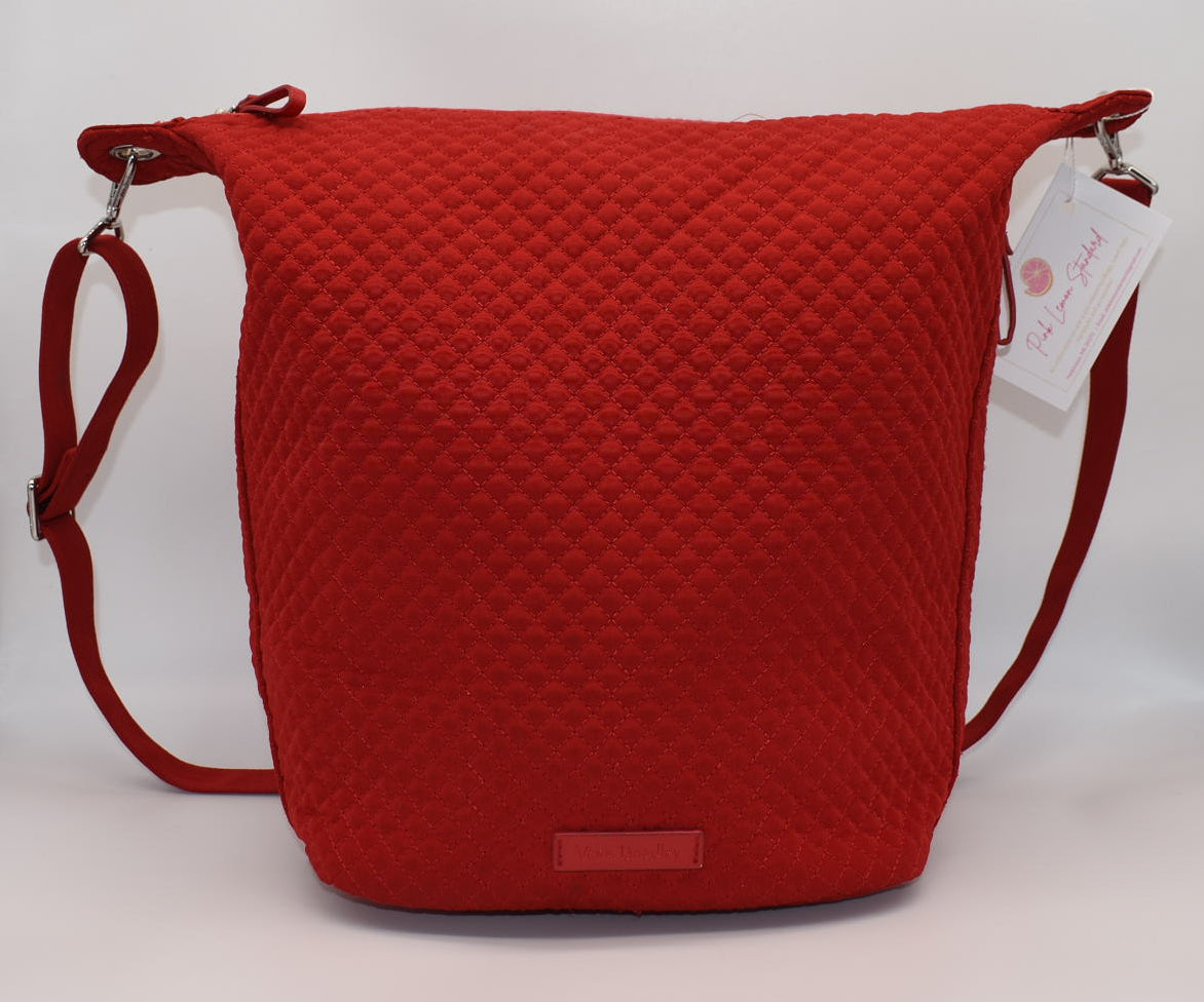 Vera Bradley Carson Microfiber Shoulder Hobo Bag in "Cardinal Red"