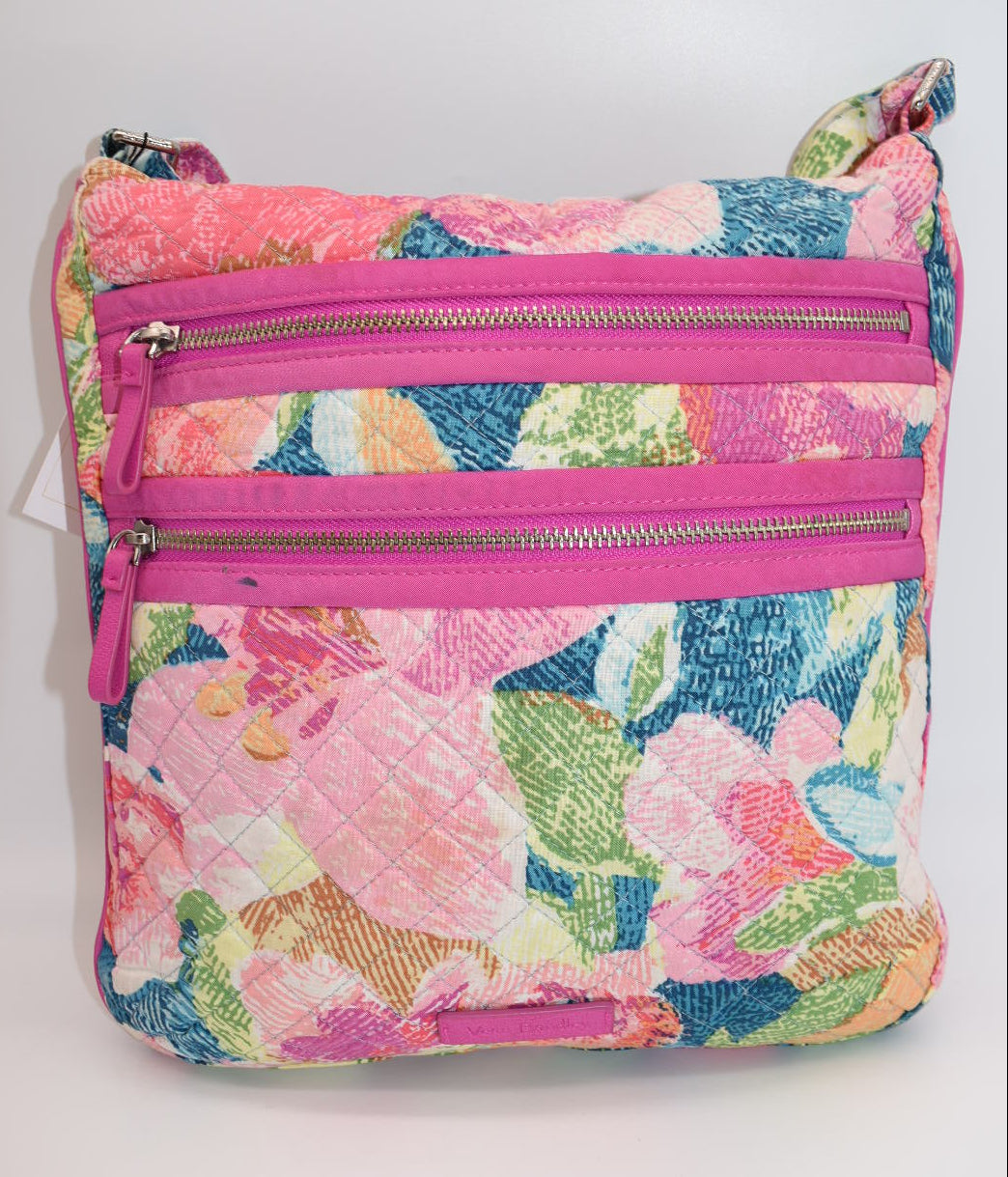 Vera Bradley Triple Zip Hipster Crossbody Bag "Superbloom" Pattern