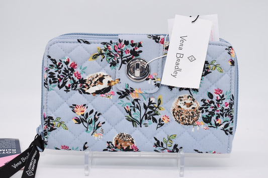 Vera Bradley RFID Turnlock Wallet in Hedgehog Wild Pattern