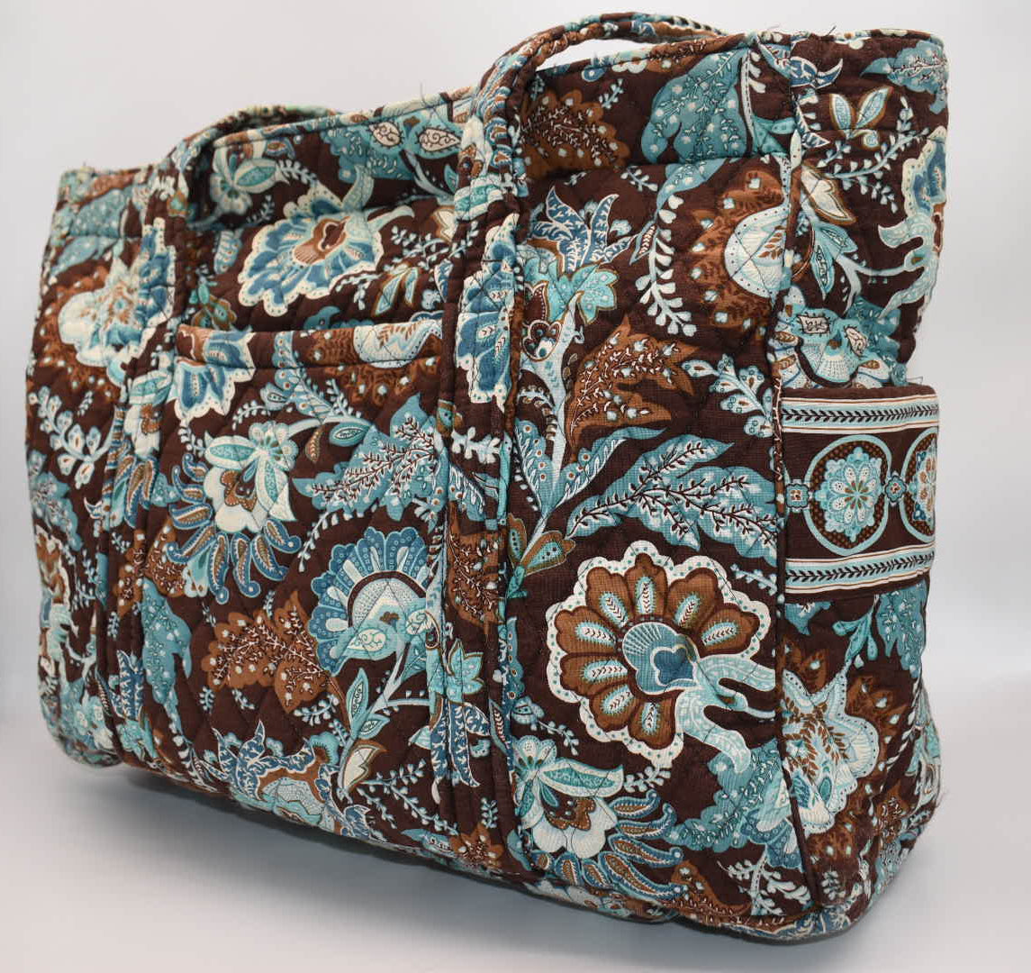 Vera Bradley Travel Zip Tote Bag in "Java Blue" Pattern