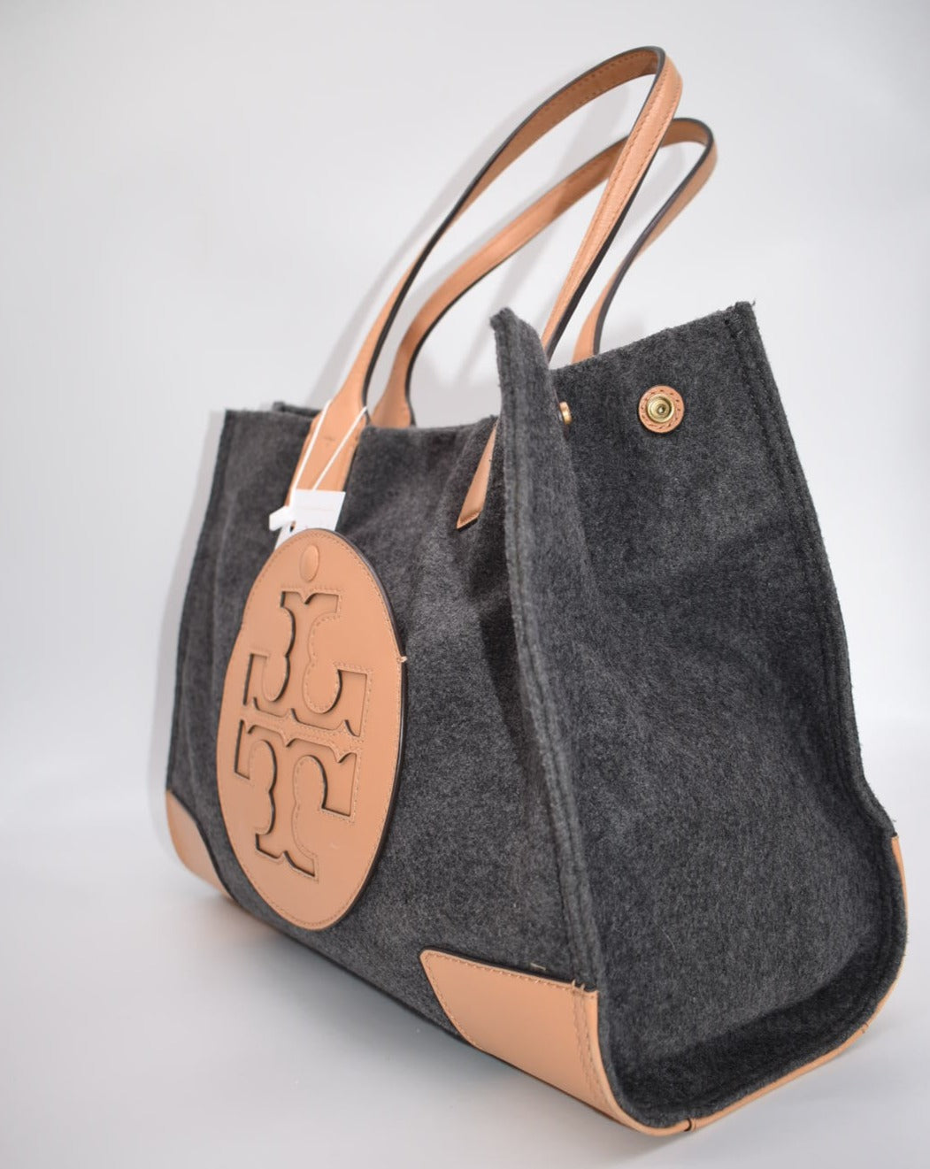 Tory Burch Ella Small Flannel & Leather Tote Bag