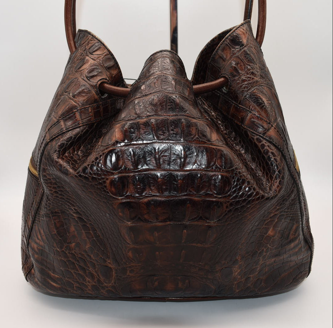 Vintage Brahmin Leather Shoulder Bucket Bag