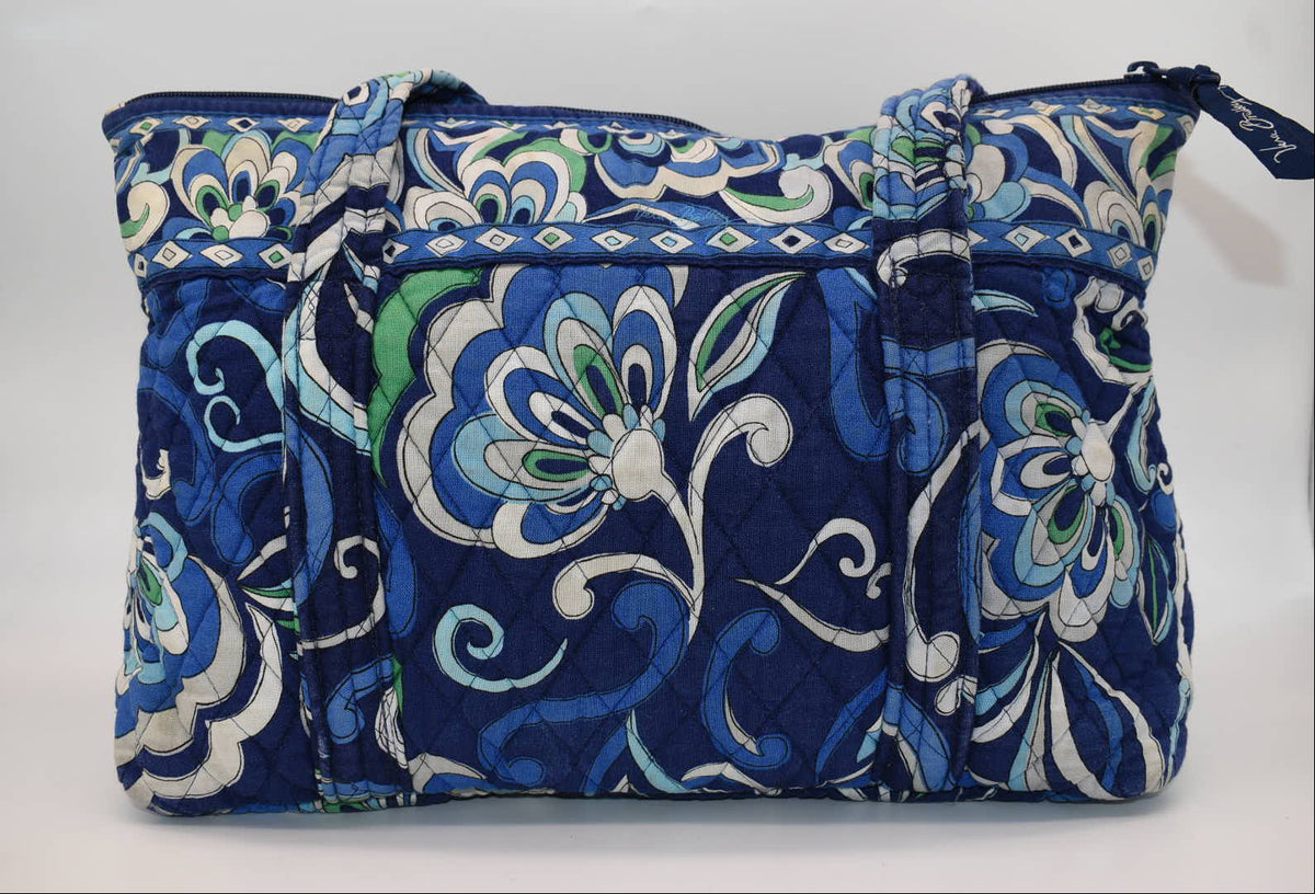 Vera Bradley Large Betsy Shoulder Tote Bag in "Blue Mediterranean" Pattern