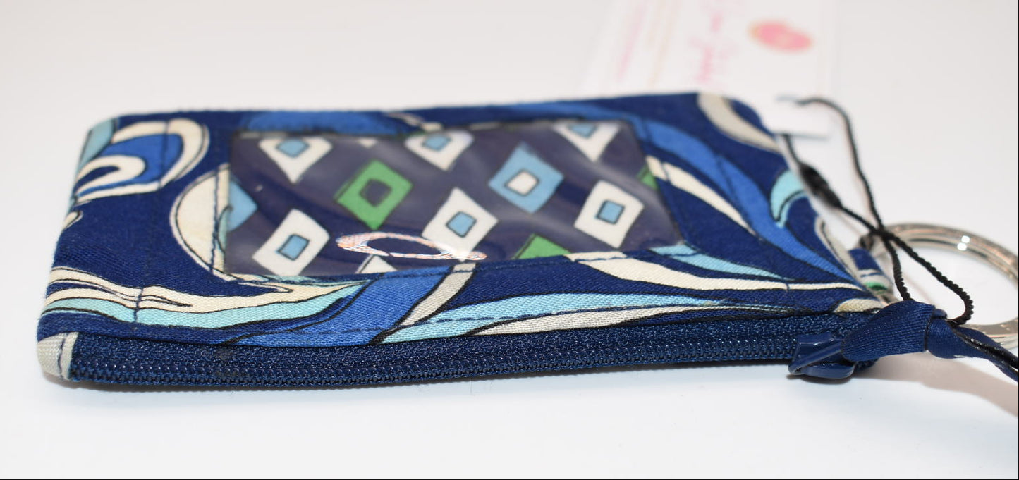 Vera Bradley Zip ID Case in "Mediterranean Blue " Pattern