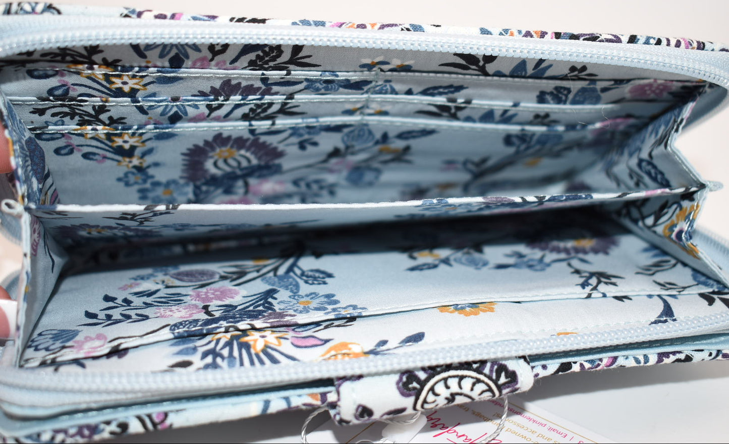 Vera Bradley RFID Turnlock Wallet in "Soft Sky Paisley" Pattern