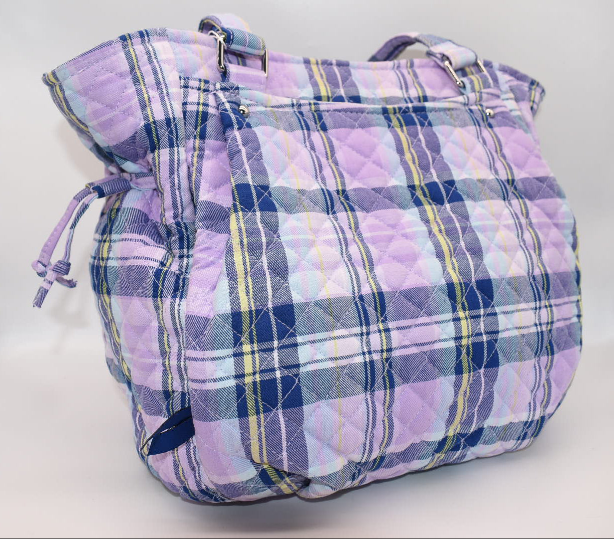Vera Bradley Glenna Satchel Bag in "Amethyst Plaid" Pattern