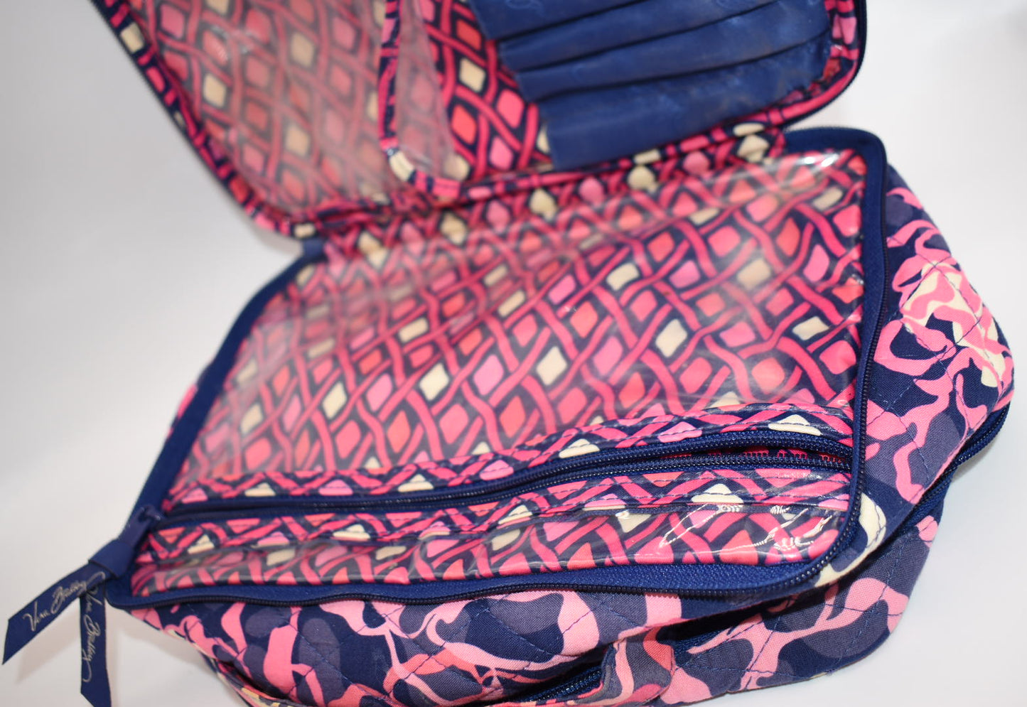 Vera Bradley Large Blush & Brush Makeup Case in "Katalina Pink" Pattern