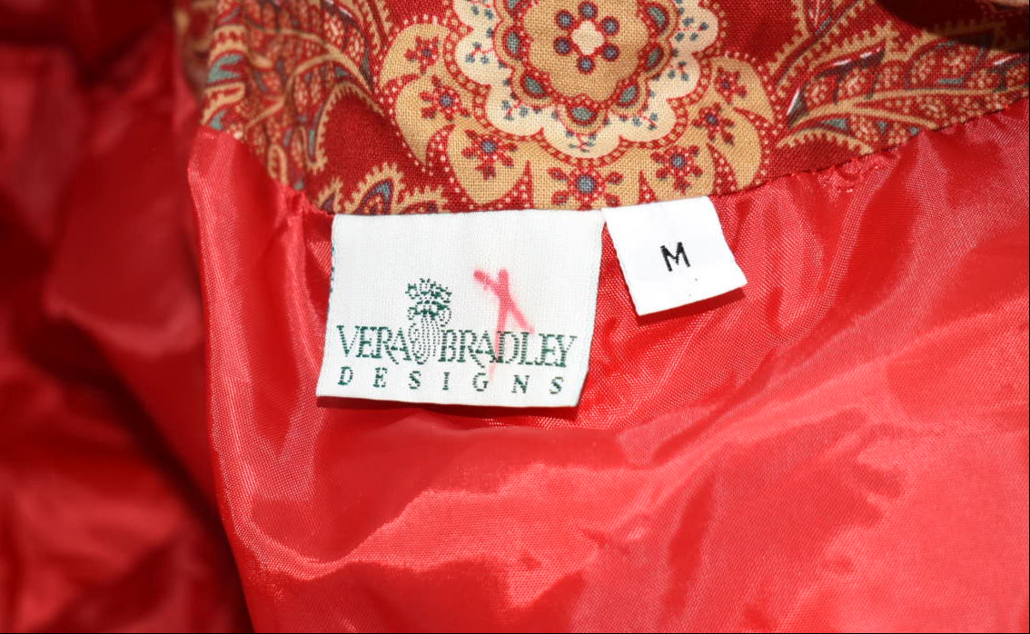 Vintage Vera Bradley Quilted Medium Jacket in "Windsor 1995" Pattern