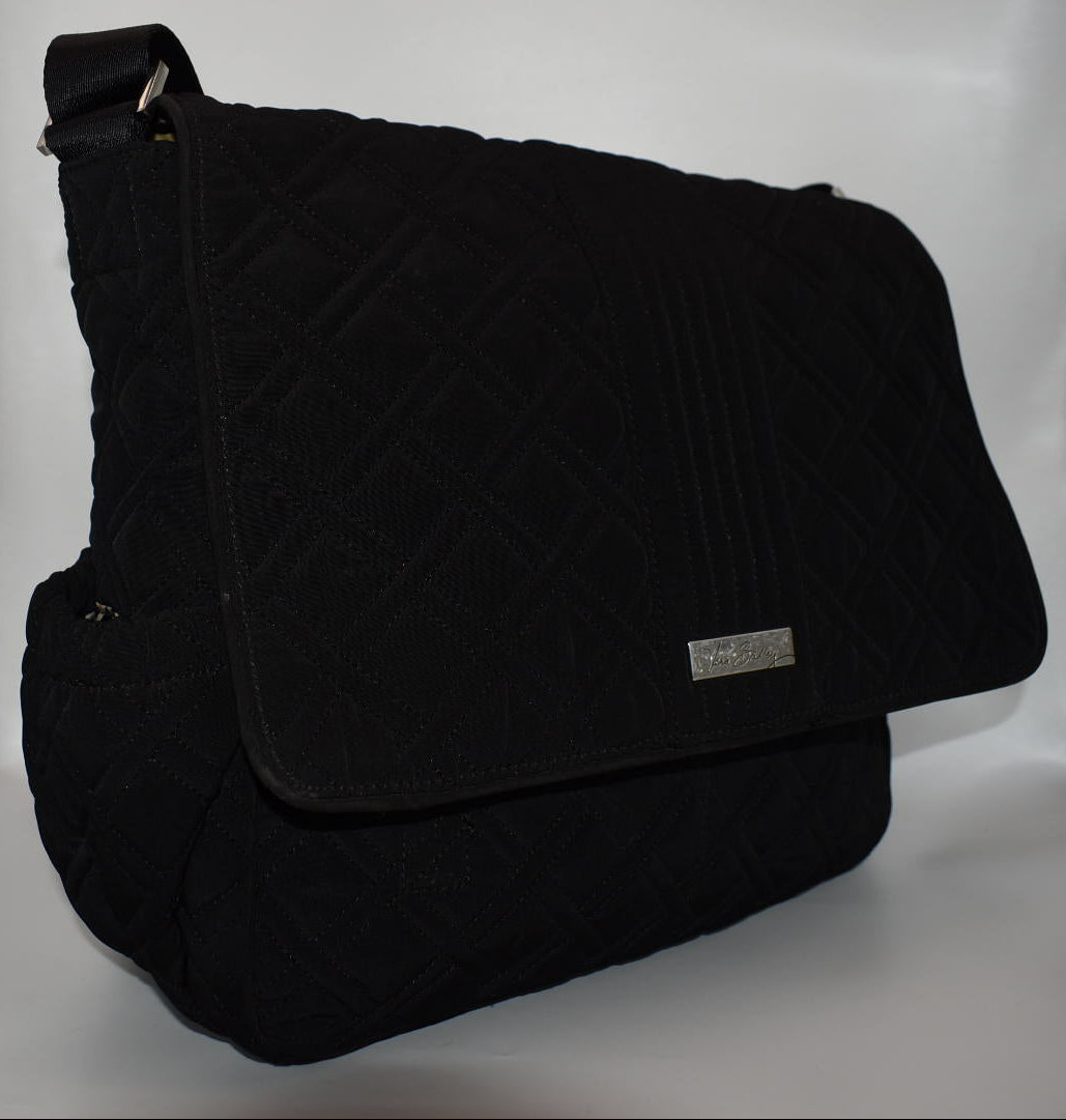 Vera Bradley Microfiber Messenger Baby Bag Bag in Black