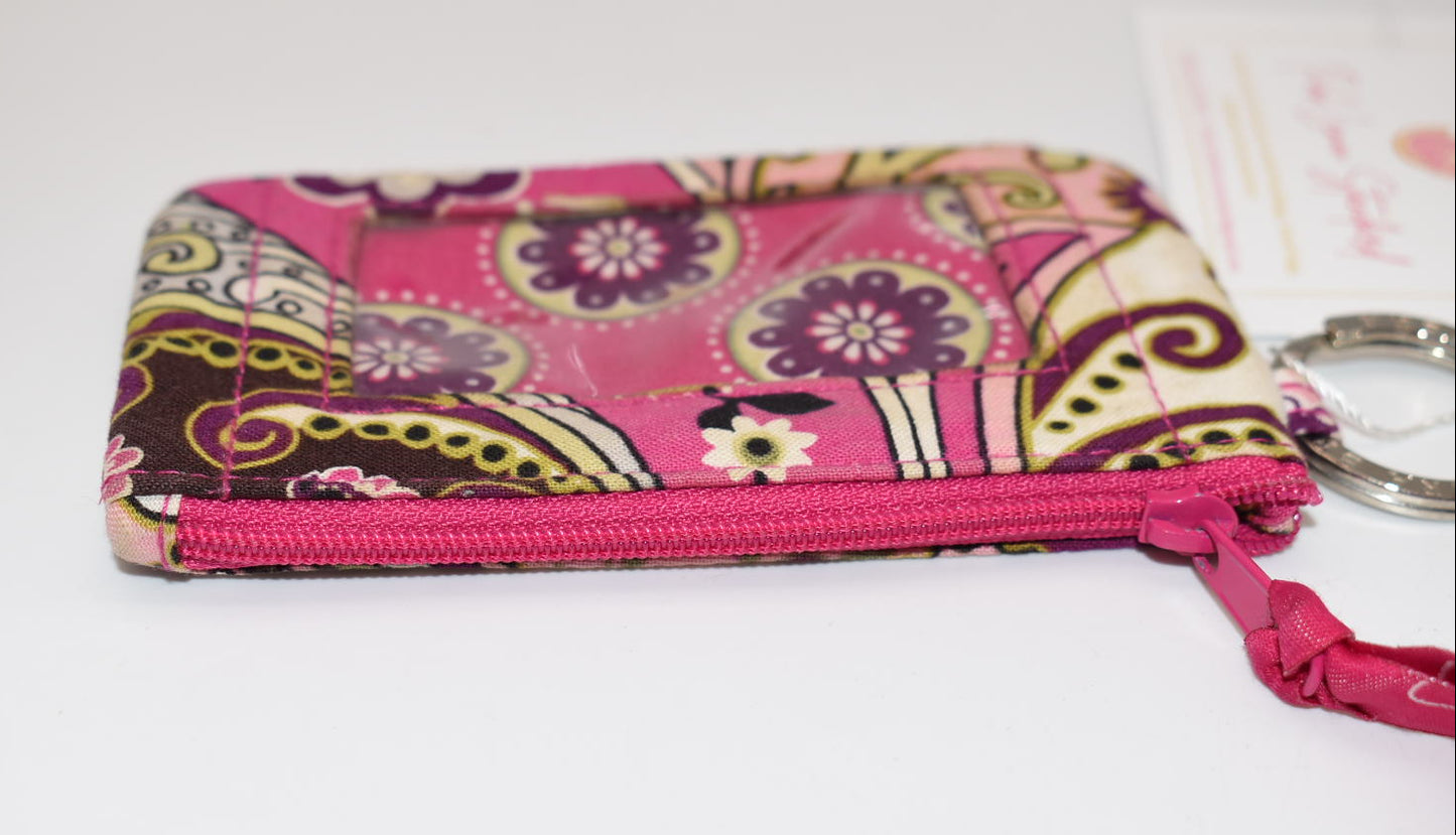 Vera Bradley Zip ID Case in "Very Berry Paisley" Pattern