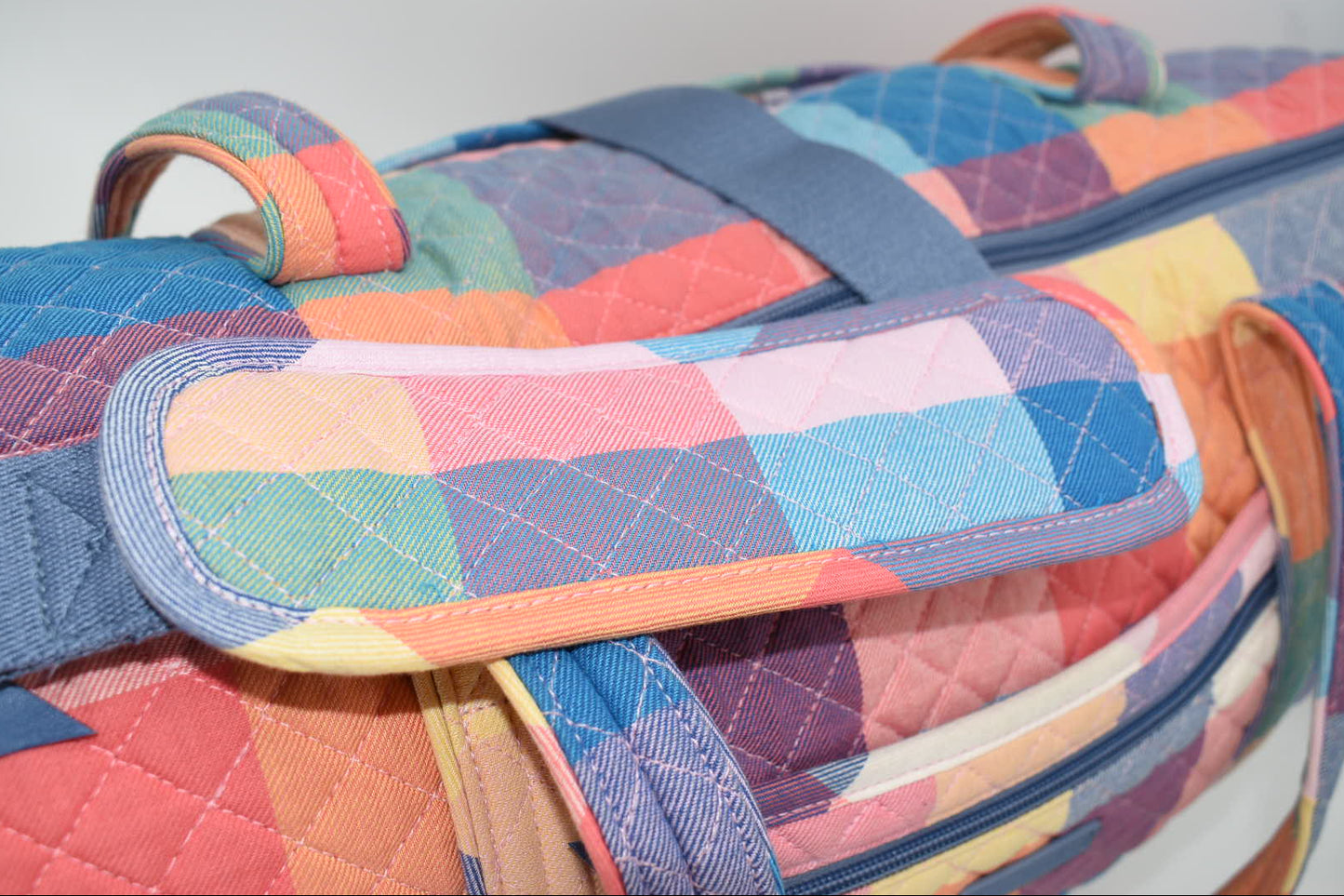 Vera Bradley Deluxe Travel Tote Bag in "Tropical Plaid" Pattern