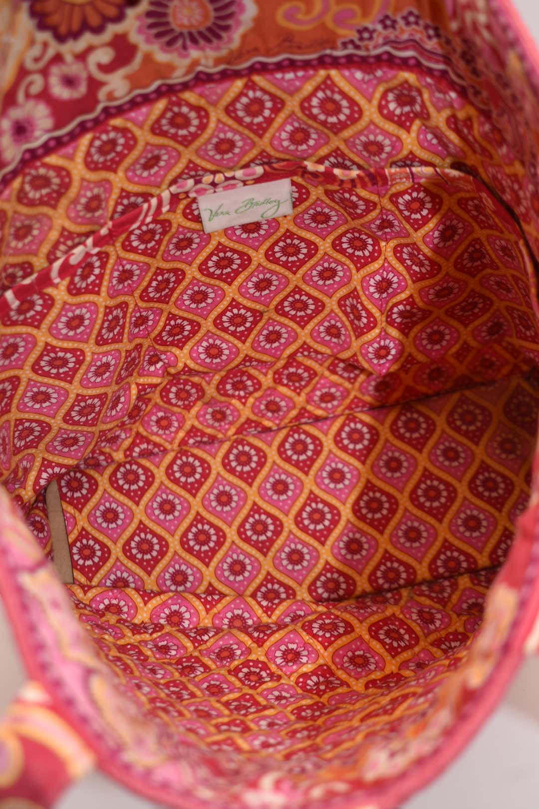 Vera Bradley Quilted Cotton Tote Bag in "Raspberry Fizz" Pattern