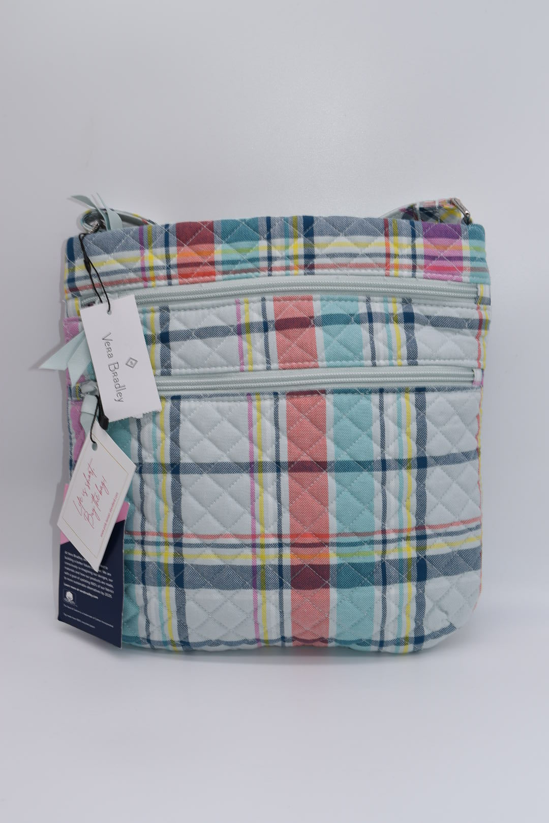 Vera Bradley Triple Zip Crossbody Bag in "Pastel Paisley" Pattern
