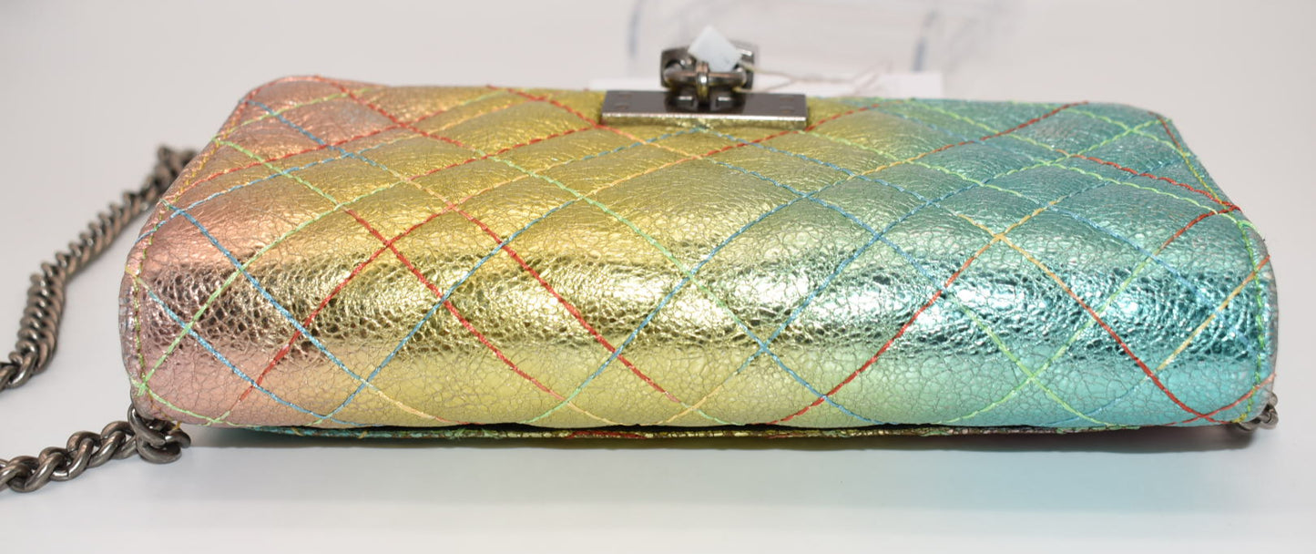 Kurt Geiger Brixton Metallic Rainbow Wallet on a Chain
