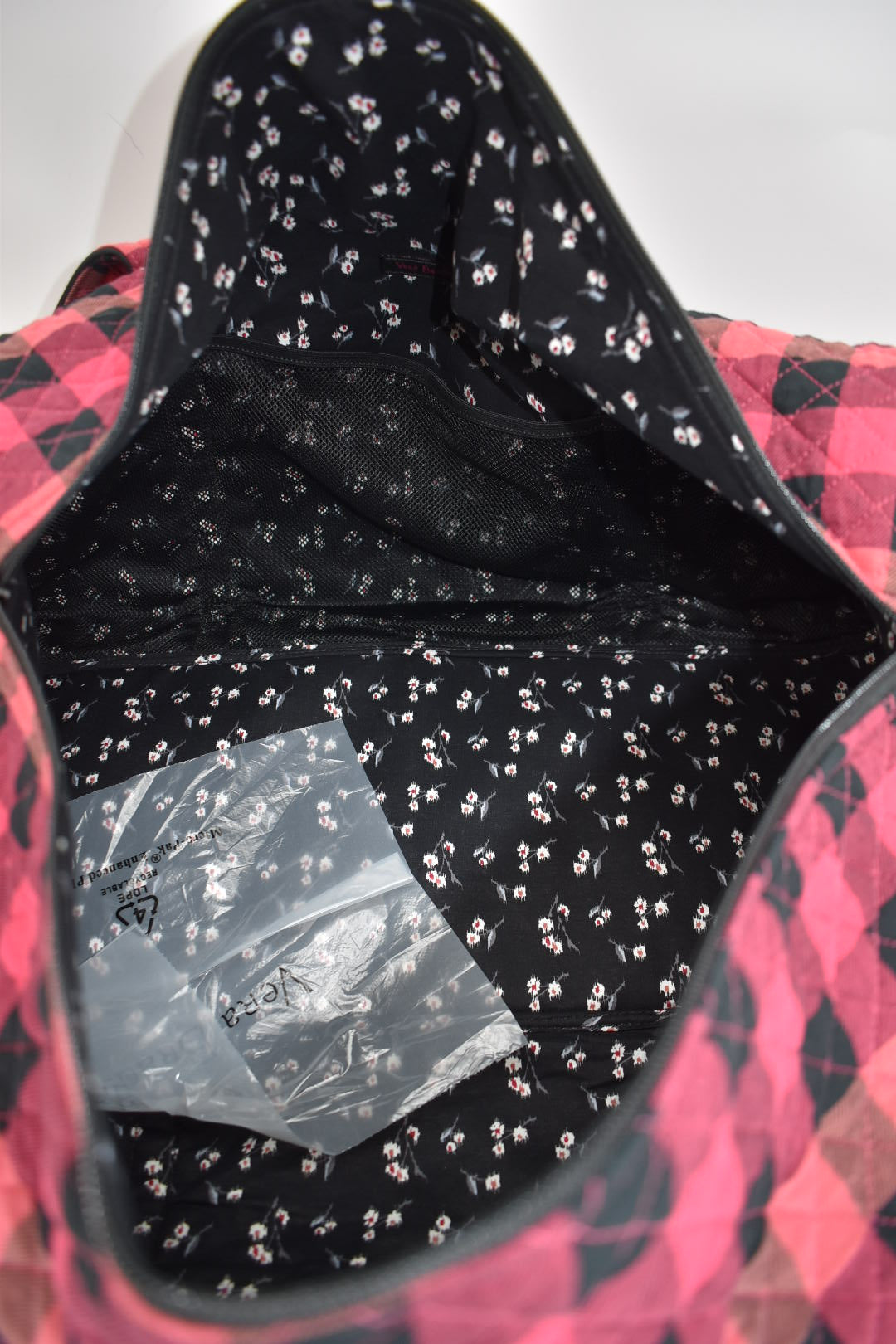 Vera Bradley Large Traveler Duffel Bag in "Garnet Buffalo Check" Pattern