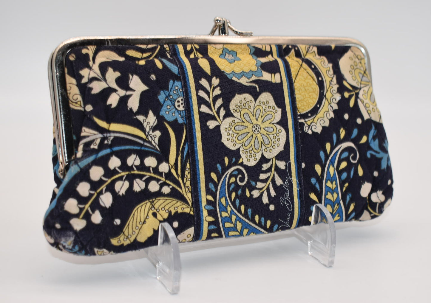 Vera Bradley Double Kisslock Wallet in "Ellie Blue" Pattern