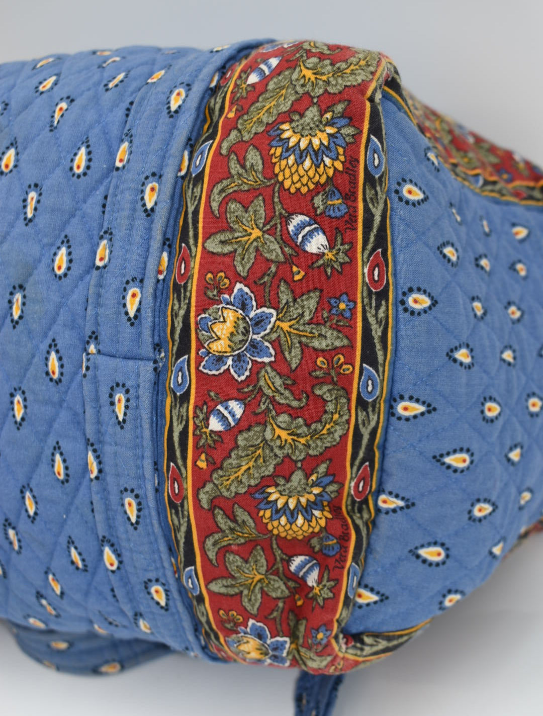 Vintage Vera Bradley Medium Duffel Bag in "French Blue" Pattern