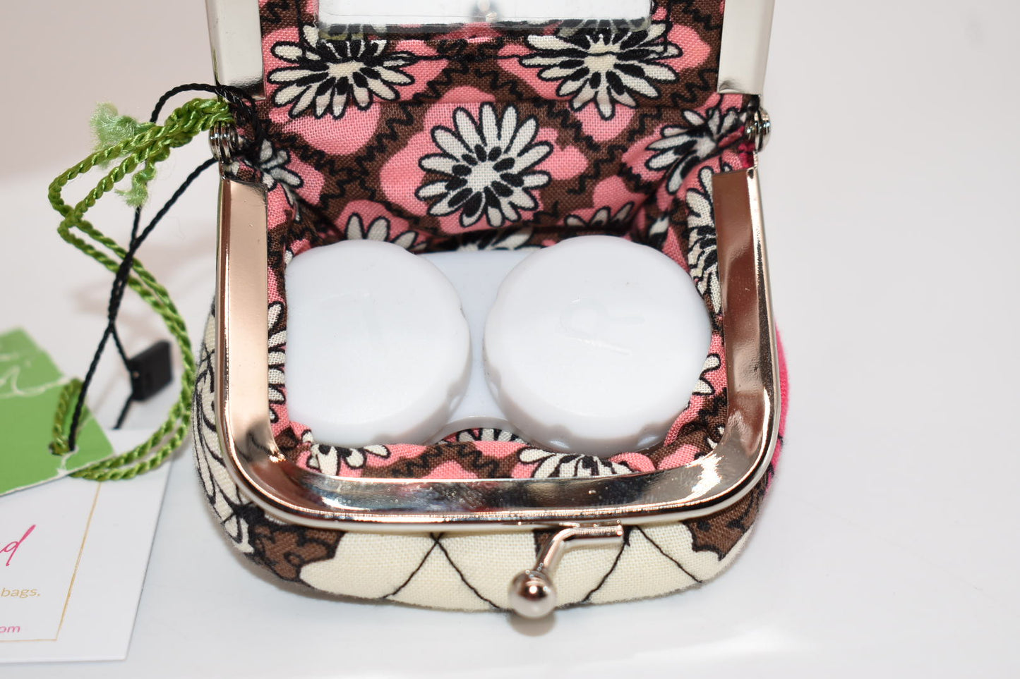 Vera Bradley Kisslock Contact Case Pouch in "Mocha Rouge" Pattern